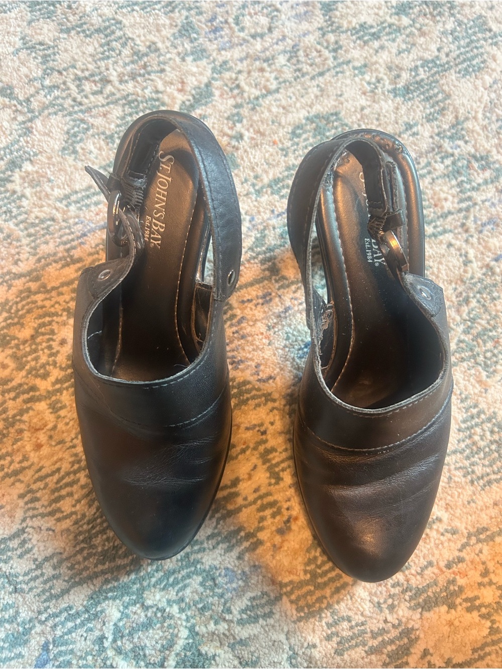 St. John's Bay Brown  Leather Slingback Mules